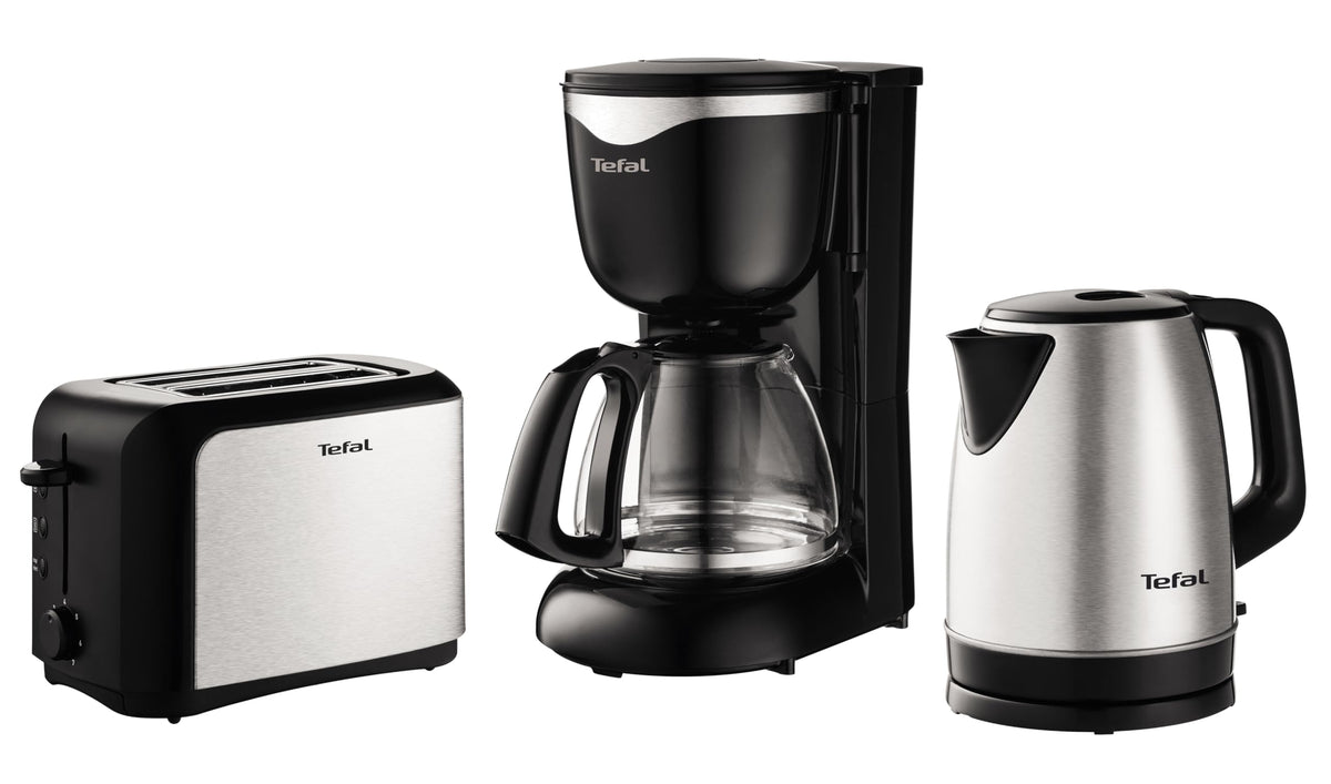 Tefal CM3408 Glas-Kaffeemaschine Mini (600 W, 6 Tassen) schwarz/edelstahl, CM340811