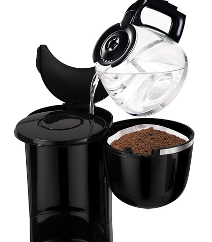 Tefal CM3408 Glas-Kaffeemaschine Mini (600 W, 6 Tassen) schwarz/edelstahl, CM340811