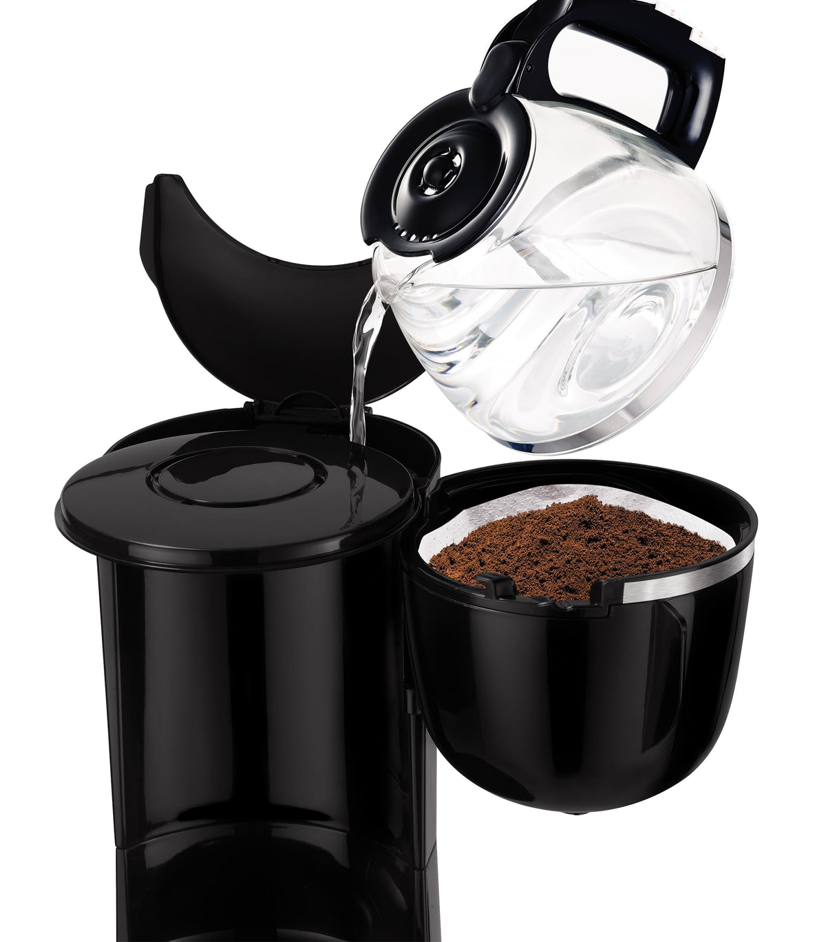 Tefal CM3408 Glas-Kaffeemaschine Mini (600 W, 6 Tassen) schwarz/edelstahl, CM340811