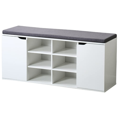 Kesper | Schuhschrank mit Sitzkissen, 103 x 48 x 30,5 cm, Weiß | 1591813