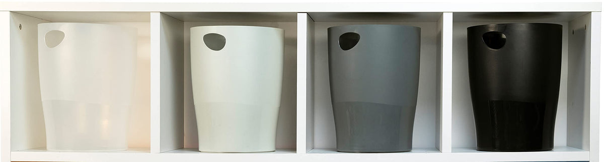 Exacompta 45306D ECOBIN Papierkorb 15 Liter mit Griffen. Eleganter und robuster Papierkorb und Mülleimer im modernen Design grau