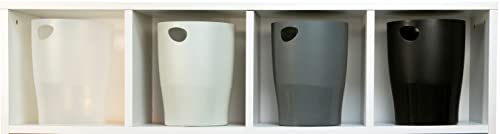 Exacompta 45306D ECOBIN Papierkorb 15 Liter mit Griffen. Eleganter und robuster Papierkorb und Mülleimer im modernen Design grau