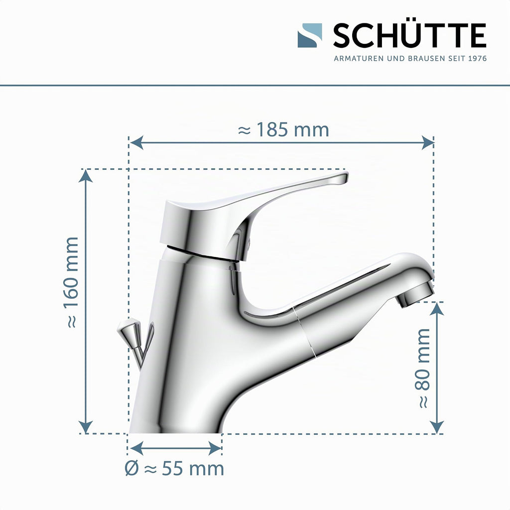 ATTICA 22150 Waschtischarmatur Bad, Wasserhahn mit Haarbrause, Badarmatur mit ausziehbarer Brause zum Haarewaschen, Einhebelmischer herausziehbar mit Ablaufgarnitur, Chrom