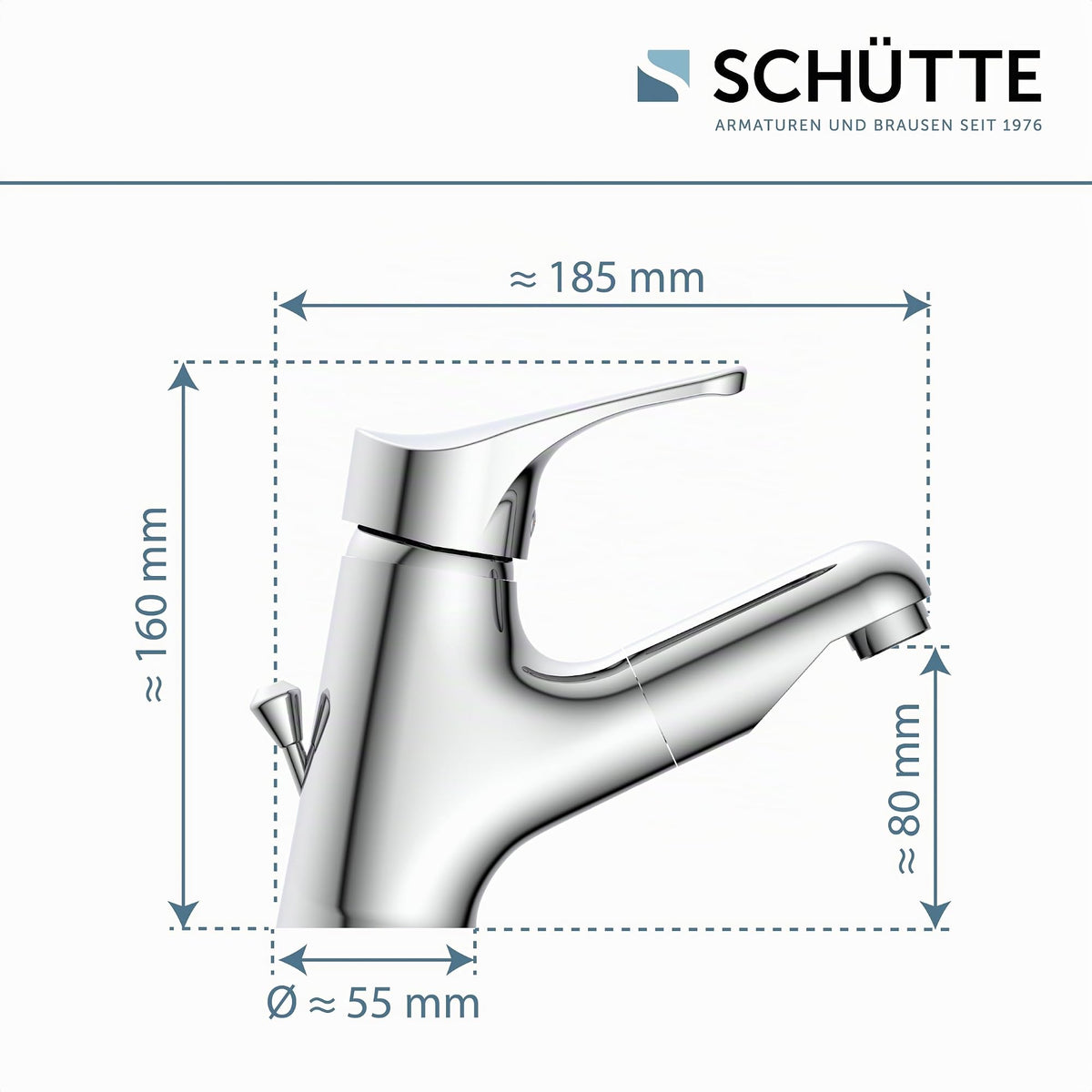 ATTICA 22150 Waschtischarmatur Bad, Wasserhahn mit Haarbrause, Badarmatur mit ausziehbarer Brause zum Haarewaschen, Einhebelmischer herausziehbar mit Ablaufgarnitur, Chrom