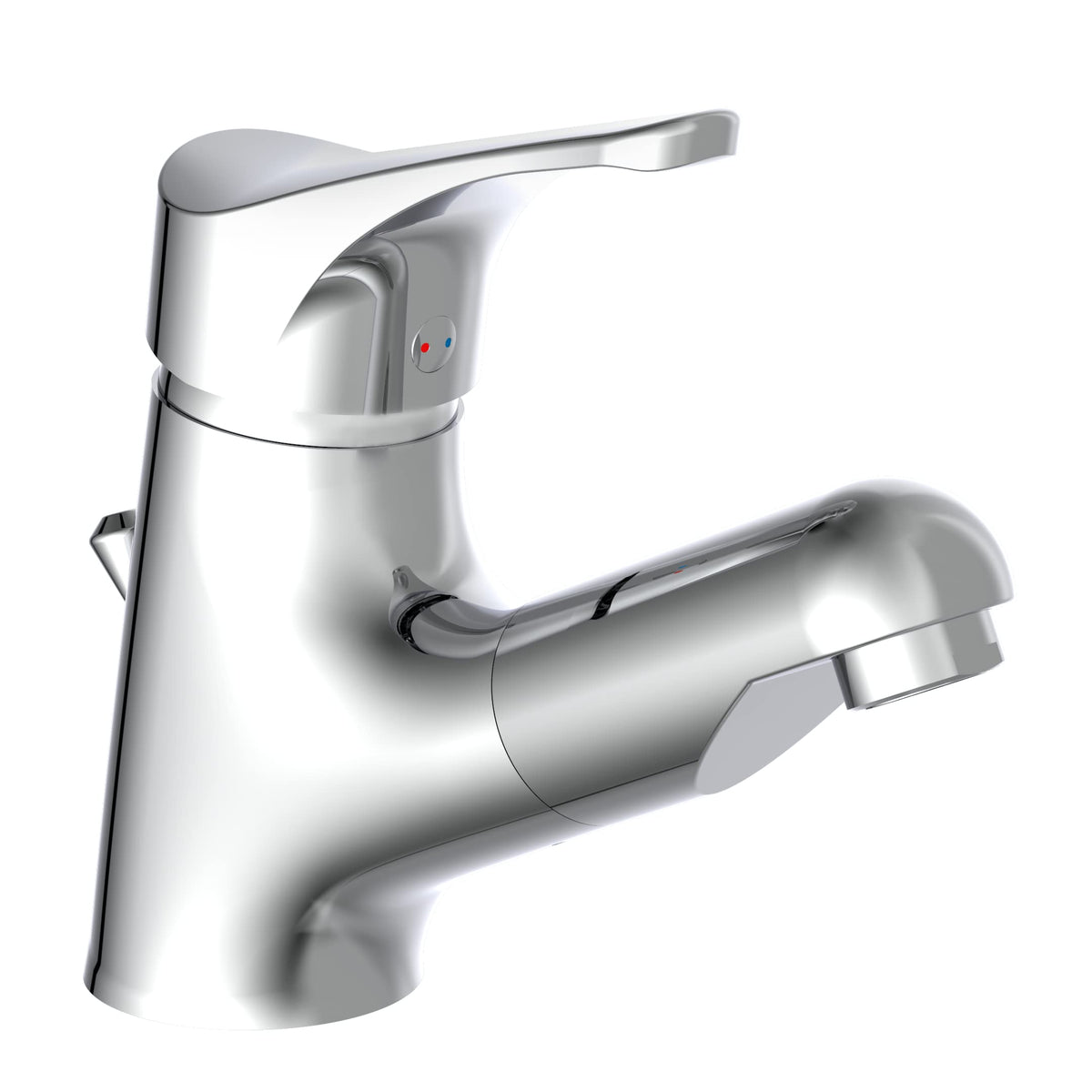 ATTICA 22150 Waschtischarmatur Bad, Wasserhahn mit Haarbrause, Badarmatur mit ausziehbarer Brause zum Haarewaschen, Einhebelmischer herausziehbar mit Ablaufgarnitur, Chrom