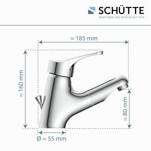 ATTICA 22150 Waschtischarmatur Bad, Wasserhahn mit Haarbrause, Badarmatur mit ausziehbarer Brause zum Haarewaschen, Einhebelmischer herausziehbar mit Ablaufgarnitur, Chrom