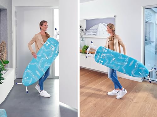 Leifheit Bügelbrett Air Board M Compact, für Dampfbügeleisen, ultraleichter Bügeltisch mit Zwei-Seiten-Bügeleffekt, kompakter Dampfbügeltisch für Beste Ergebnisse in kurzer Zeit