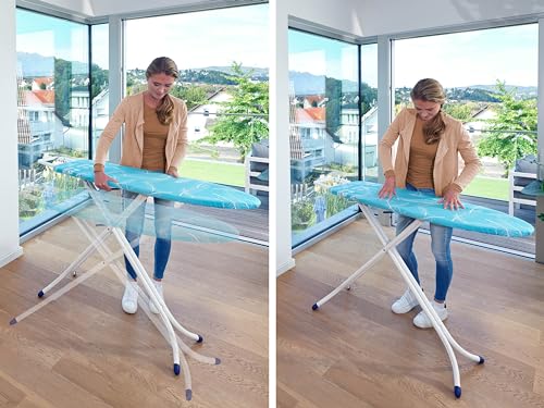 Leifheit Bügelbrett Air Board M Compact, für Dampfbügeleisen, ultraleichter Bügeltisch mit Zwei-Seiten-Bügeleffekt, kompakter Dampfbügeltisch für Beste Ergebnisse in kurzer Zeit