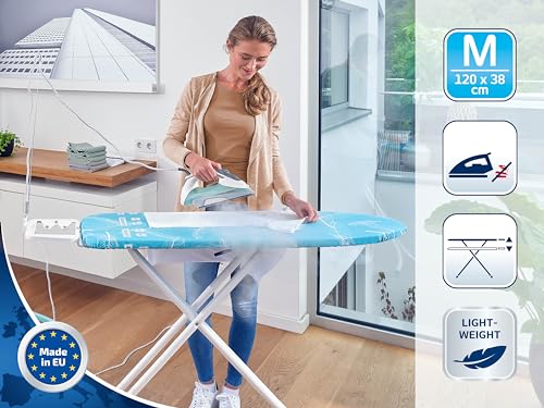 Leifheit Bügelbrett Air Board M Compact, für Dampfbügeleisen, ultraleichter Bügeltisch mit Zwei-Seiten-Bügeleffekt, kompakter Dampfbügeltisch für Beste Ergebnisse in kurzer Zeit