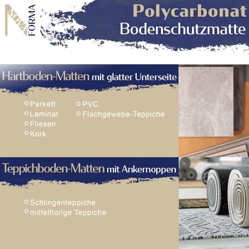Bodenschutzmatte DURA-MAT aus Polycarbonat für Hartböden (100x120 cm)