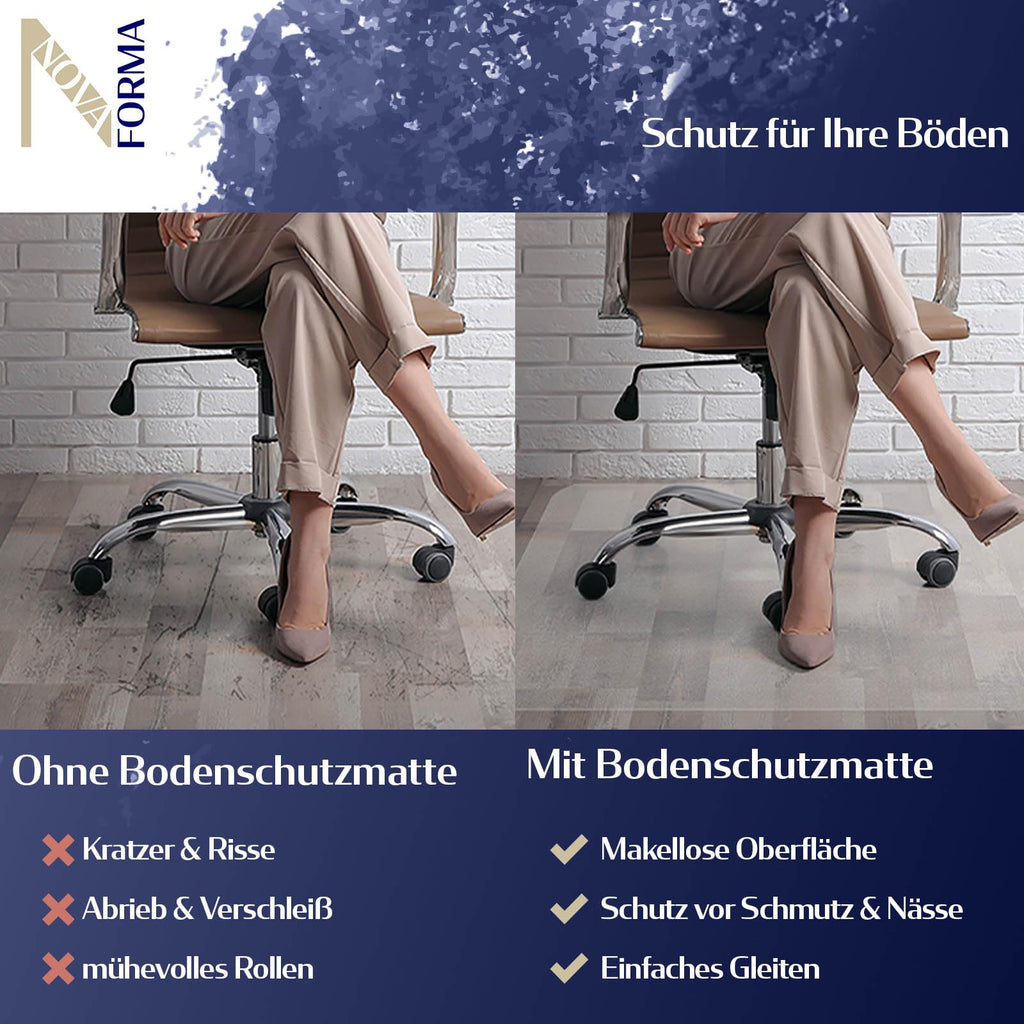Bodenschutzmatte DURA-MAT aus Polycarbonat für Hartböden (100x120 cm)