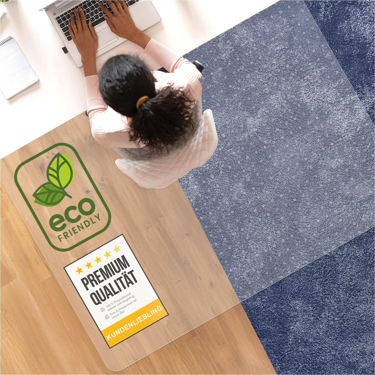 Bodenschutzmatte DURA-MAT aus Polycarbonat für Hartböden (100x120 cm)