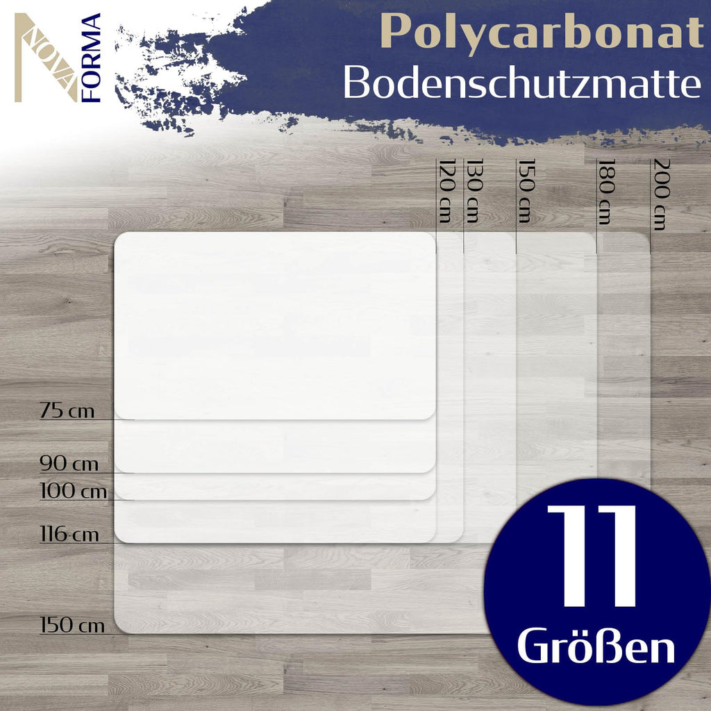 Bodenschutzmatte DURA-MAT aus Polycarbonat für Hartböden (100x120 cm)