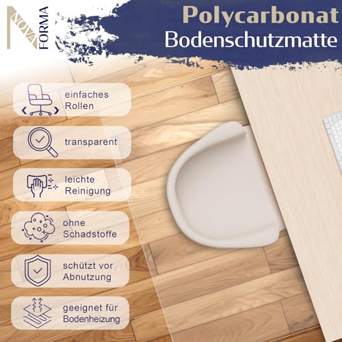 Bodenschutzmatte DURA-MAT aus Polycarbonat für Hartböden (100x120 cm)
