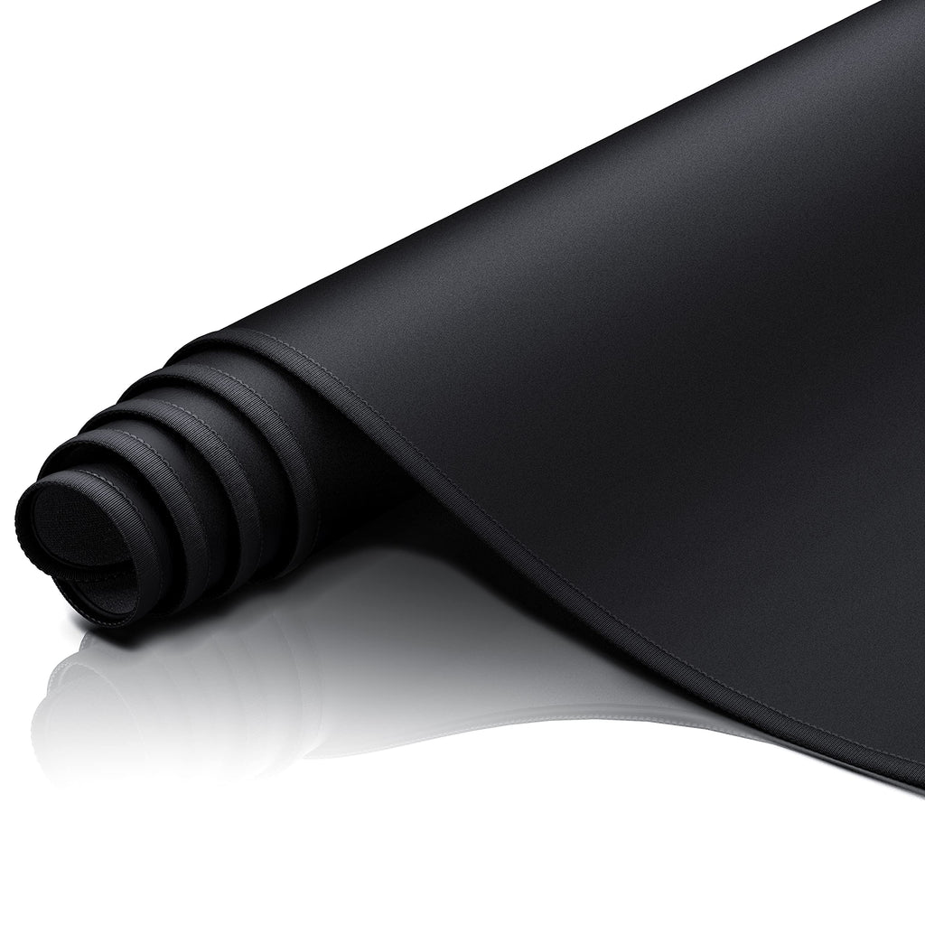 TITANWOLF - XXL Mauspad komplett Schwarz Speed Gaming 900 x 400mm - XXL Mousepad - Tischunterlage Large Size - verbessert Präzision & Geschwindigkeit - Stabiler Halt auf glatten Oberflächen