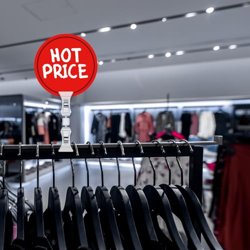 Clip-Preisschild-Label-Halter - 4er-Pack drehbare Doppelclips Tischkartenhalter, transparenter Preisschild-Clipper-Display, Flohmarkt-Notizhalter-Fotoständer-Schildbefestigung