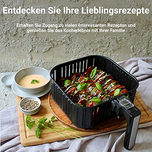 KLAMER Heißluftfritteuse 5,5 L XXL, 1700 W Airfryer, ölfreie Fritteuse