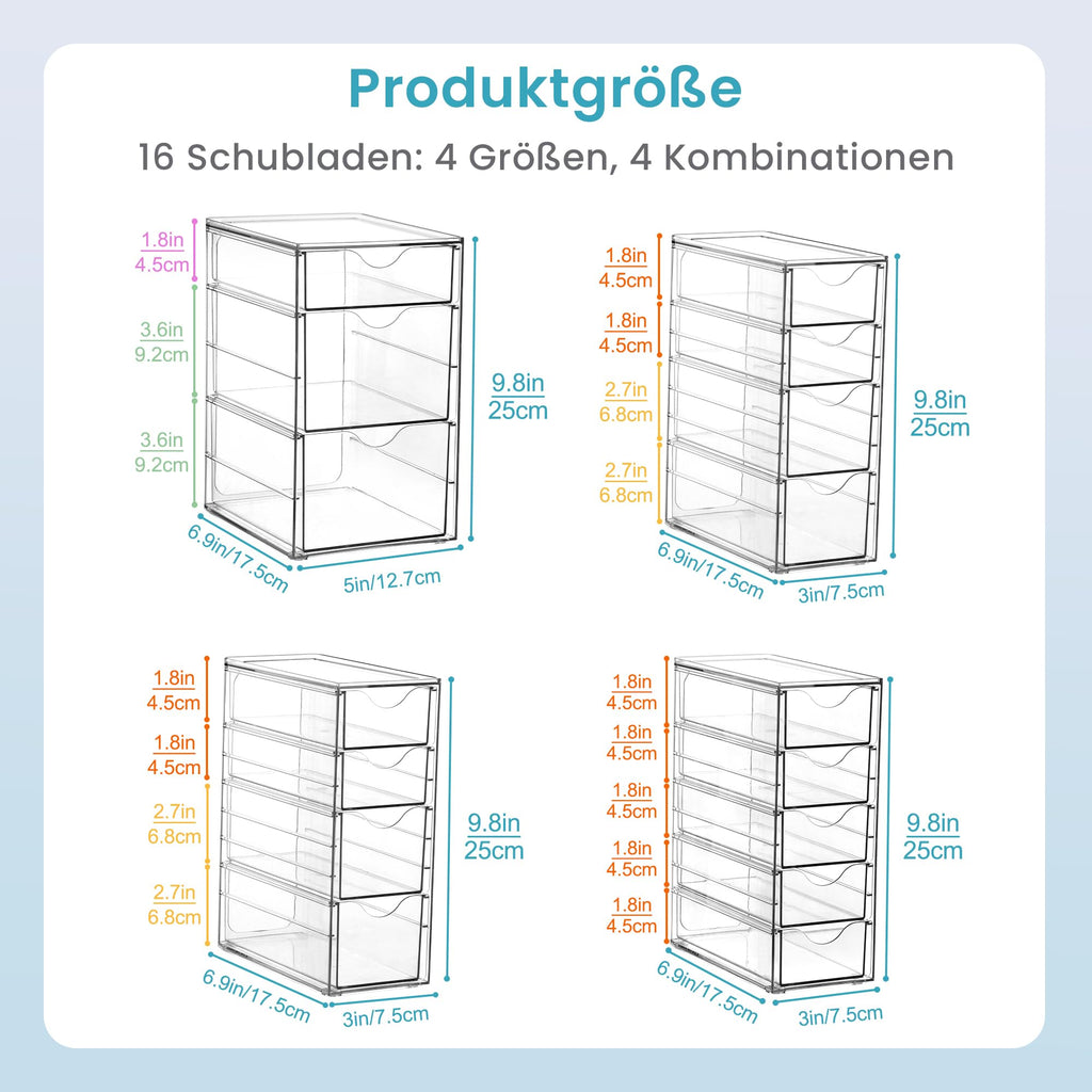 Vtopmart Schreibtisch Organizer mit 16 Schubladen