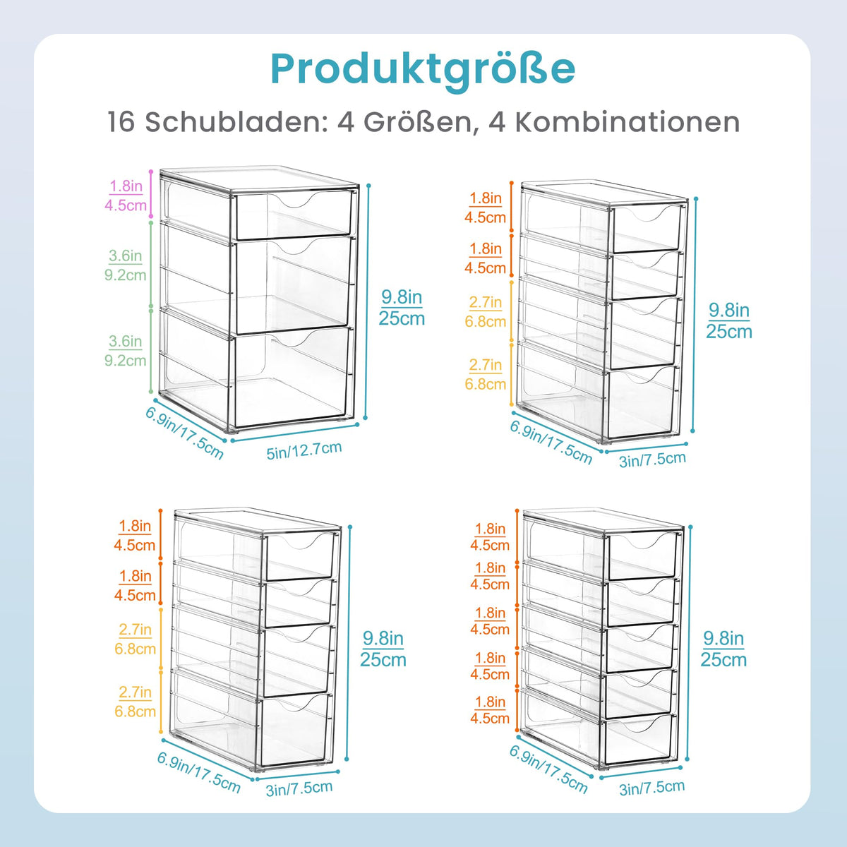 Vtopmart Schreibtisch Organizer mit 16 Schubladen