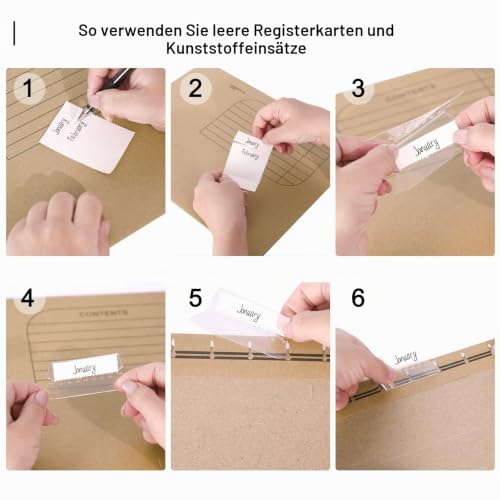 25 Stück Hängemappen A4 für Hängeregistratur & Hängeordner, Kraft