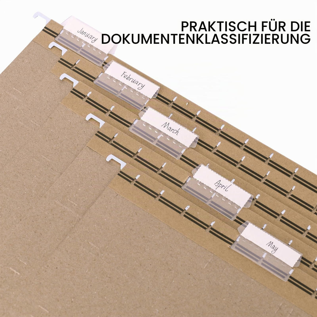 25 Stück Hängemappen A4 für Hängeregistratur & Hängeordner, Kraft