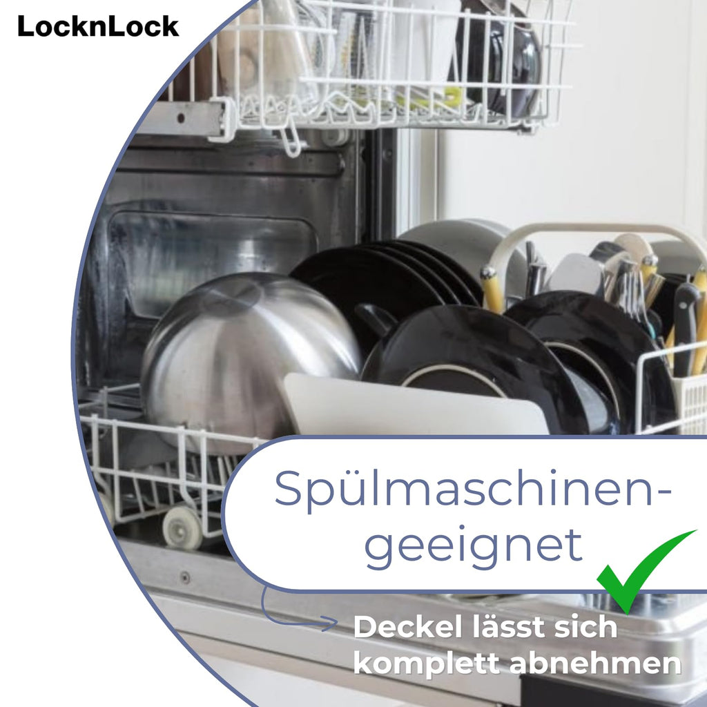 LocknLock PP Classic Küchen Caddy mit Klappdeckel | 5L | 25,7 x 15,7 x 19,1 cm | Schüttdose | Aufbewahrungsbox für Lebensmittel | Müslispender