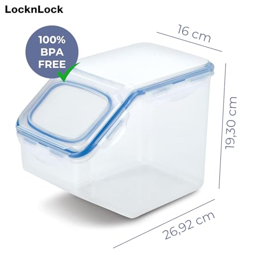 LocknLock PP Classic Küchen Caddy mit Klappdeckel | 5L | 25,7 x 15,7 x 19,1 cm | Schüttdose | Aufbewahrungsbox für Lebensmittel | Müslispender