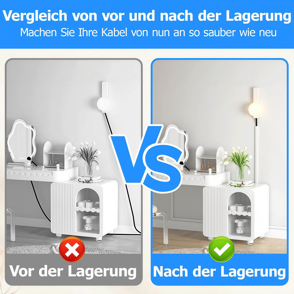 6m Kabelkanal Weiß Selbstklebend, 15 Stück L40cm x W15 x H10mm PVC Kabelschacht Weiss zum Verstecken von Kabel, Kabelleiste für die Wand, Schnelle Verklebung, kein Bohren erforderlich