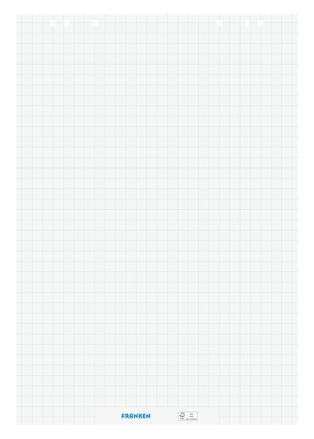 FRANKEN Flipchart-Block, 5 x 20 Blatt, beidseitig verwendbares Flipchart-Papier 80 g/qm, kariert und blanko, FSC-zertifiziert, chlorfrei gebleicht, Weiß, F2130