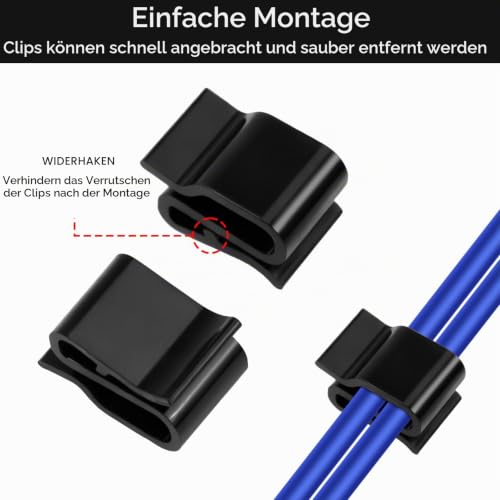 Poeland 30 Stück Solarpanel Kabelklemmen, Kunststoff Photovoltaik Kabelhalter, Kabelclips für Anhängerrahmen und Photovoltaik-Module, PV-Verkabelung Bootskabel