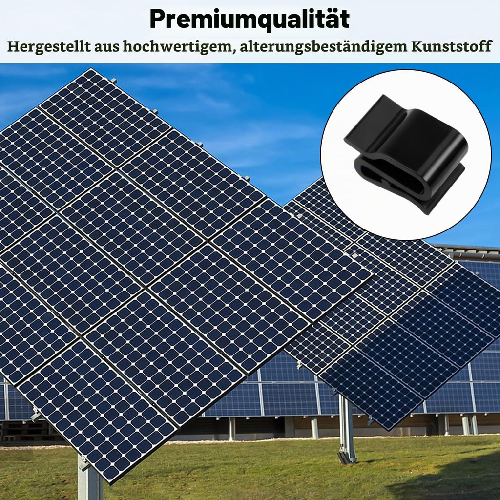 Poeland 30 Stück Solarpanel Kabelklemmen, Kunststoff Photovoltaik Kabelhalter, Kabelclips für Anhängerrahmen und Photovoltaik-Module, PV-Verkabelung Bootskabel