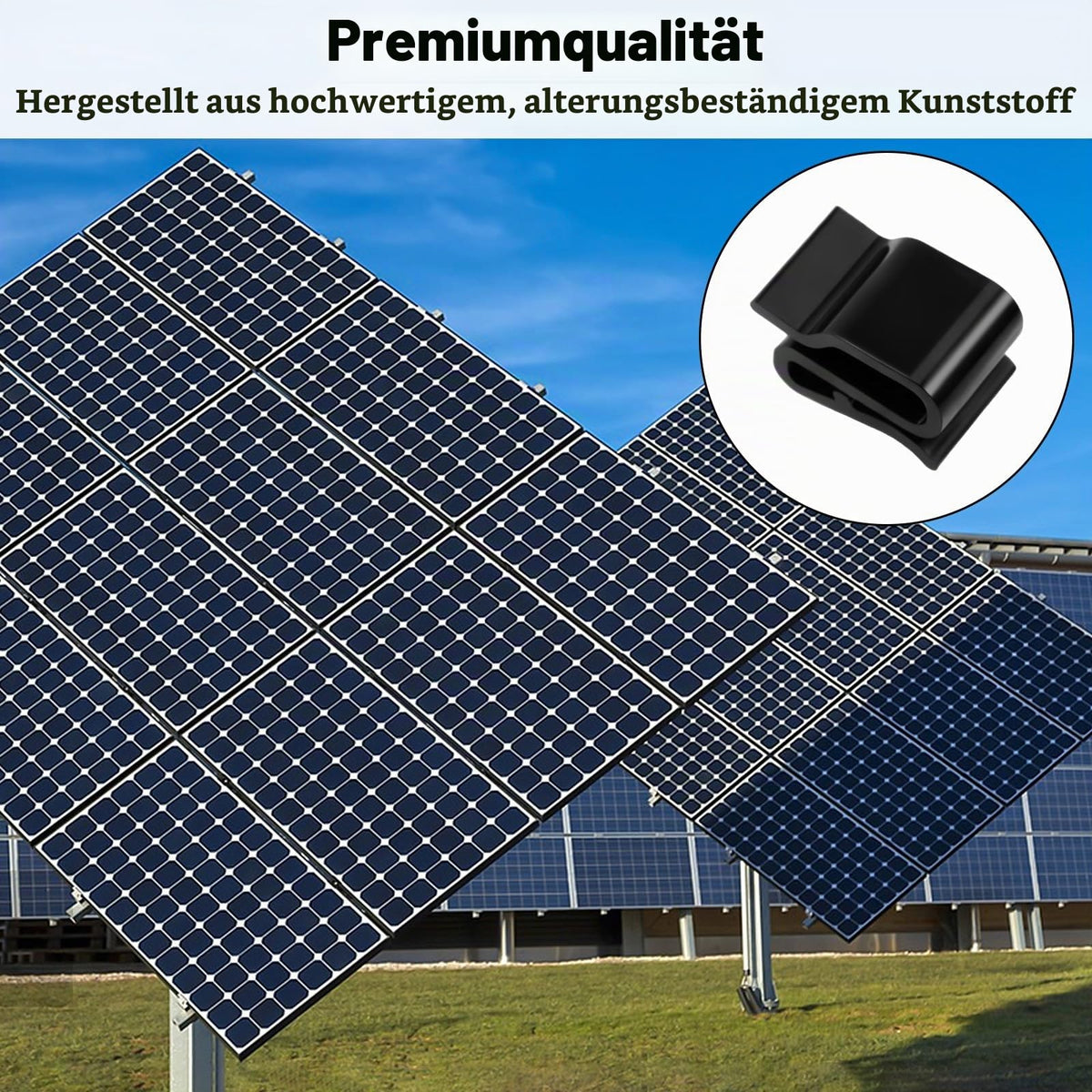 Poeland 30 Stück Solarpanel Kabelklemmen, Kunststoff Photovoltaik Kabelhalter, Kabelclips für Anhängerrahmen und Photovoltaik-Module, PV-Verkabelung Bootskabel