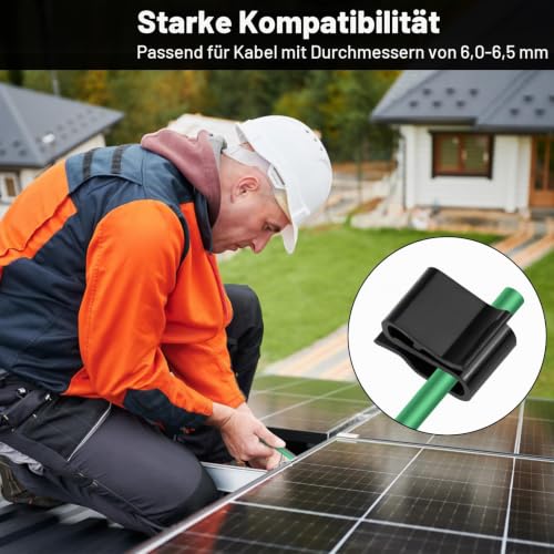 Poeland 30 Stück Solarpanel Kabelklemmen, Kunststoff Photovoltaik Kabelhalter, Kabelclips für Anhängerrahmen und Photovoltaik-Module, PV-Verkabelung Bootskabel