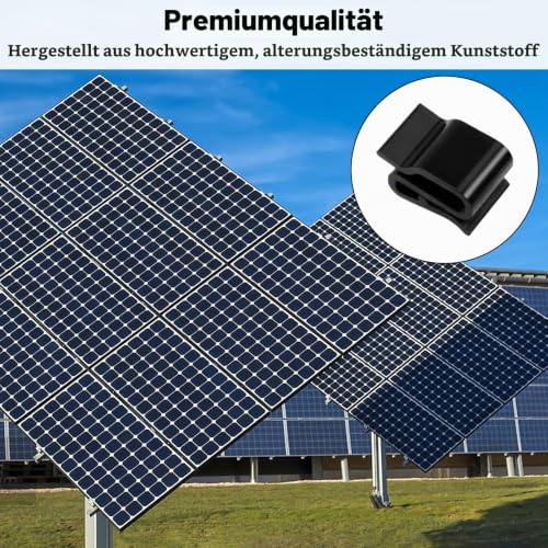Poeland 30 Stück Solarpanel Kabelklemmen, Kunststoff Photovoltaik Kabelhalter, Kabelclips für Anhängerrahmen und Photovoltaik-Module, PV-Verkabelung Bootskabel