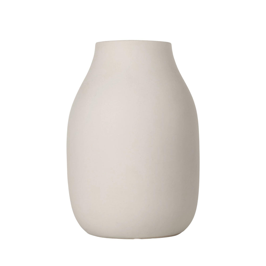 blomus Vase -COLORA- | Blumenvase aus Keramik | Farbe Moonbeam | Größe L Ø14x20H cm | hochwertige Handarbeit