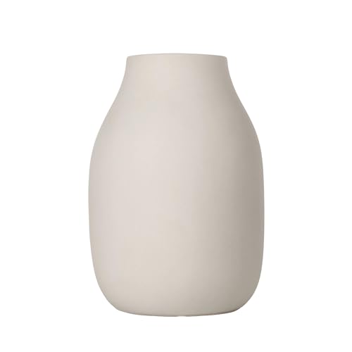 blomus Vase -COLORA- | Blumenvase aus Keramik | Farbe Moonbeam | Größe L Ø14x20H cm | hochwertige Handarbeit