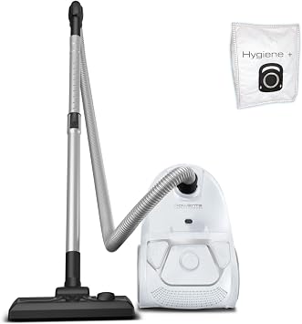 Rowenta Compact Power Staubsauger mit Beutel, niedriger Energieverbrauch, 900 Watt, 3 Liter XL-Staubbeutel, langes Kabel, optimal zum Staubsaugen großflächiger Wohnbereiche, Weiß, RO3927EA