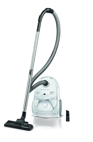 Rowenta Compact Power Staubsauger mit Beutel, niedriger Energieverbrauch, 900 Watt, 3 Liter XL-Staubbeutel, langes Kabel, optimal zum Staubsaugen großflächiger Wohnbereiche, Weiß, RO3927EA