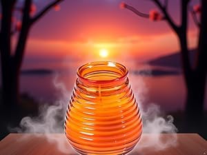 Glaswindlicht Flairlight in Orange, B10 x H9cm, 6 Stück