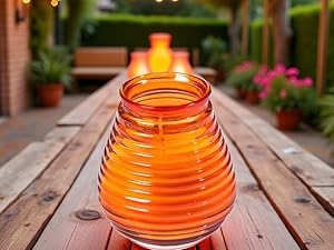 Glaswindlicht Flairlight in Orange, B10 x H9cm, 6 Stück