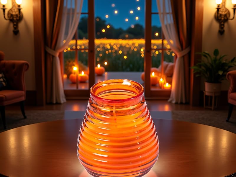 Glaswindlicht Flairlight in Orange, B10 x H9cm, 6 Stück