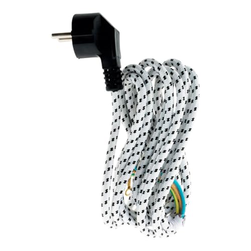 Zenitech - Bügeleisen Stromkabel 3G1 - Weiß - 3 m Länge - Idealer Ersatz für defekte Kabel - Flexibles und langlebiges Kabel - Einfache Anwendung im Haushalt - Schnelle und sichere Installation