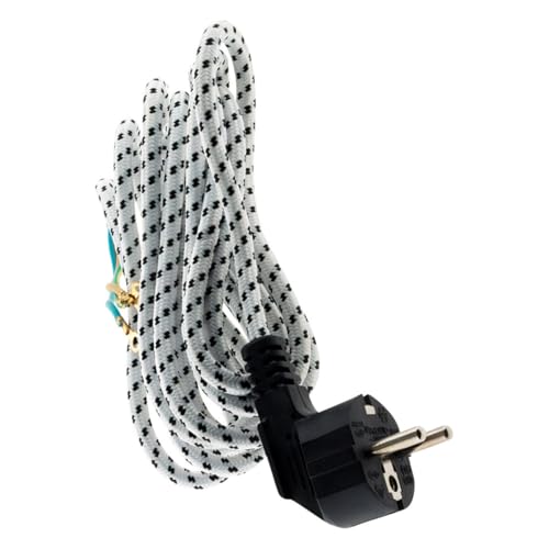 Zenitech - Bügeleisen Stromkabel 3G1 - Weiß - 3 m Länge - Idealer Ersatz für defekte Kabel - Flexibles und langlebiges Kabel - Einfache Anwendung im Haushalt - Schnelle und sichere Installation