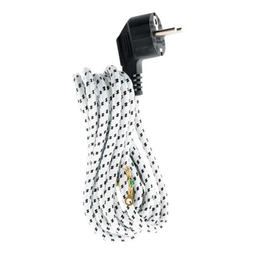Zenitech - Bügeleisen Stromkabel 3G1 - Weiß - 3 m Länge - Idealer Ersatz für defekte Kabel - Flexibles und langlebiges Kabel - Einfache Anwendung im Haushalt - Schnelle und sichere Installation