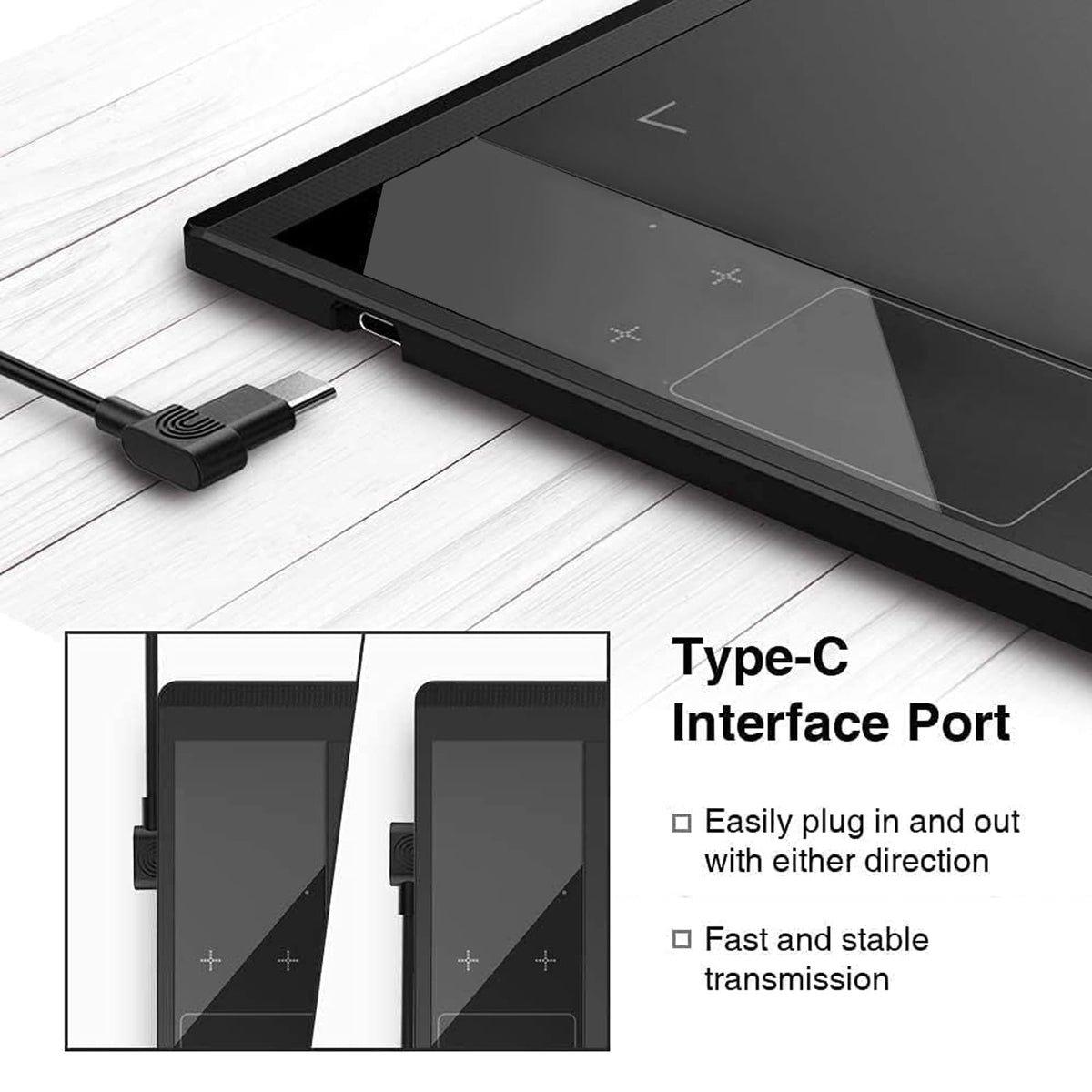 Grafiktablett VEIKK A30 V2 mit 4 Sensortasten und einem Gestenpad, 10x6 Zoll Pen Tablet mit Batterielosem Stift und 8192 Professionellen Druckstufen, Kompatibel mit Win/Linux/Android/Mac