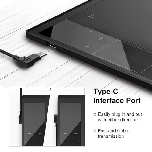 Grafiktablett VEIKK A30 V2 mit 4 Sensortasten und einem Gestenpad, 10x6 Zoll Pen Tablet mit Batterielosem Stift und 8192 Professionellen Druckstufen, Kompatibel mit Win/Linux/Android/Mac