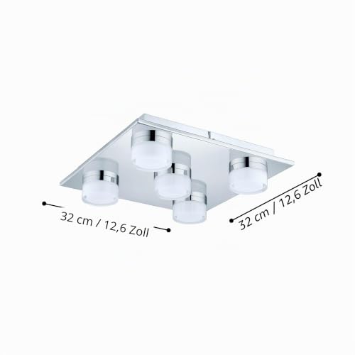 EGLO LED Deckenlampe Romendo 1,5 flammige Deckenleuchte Bad dimmbar