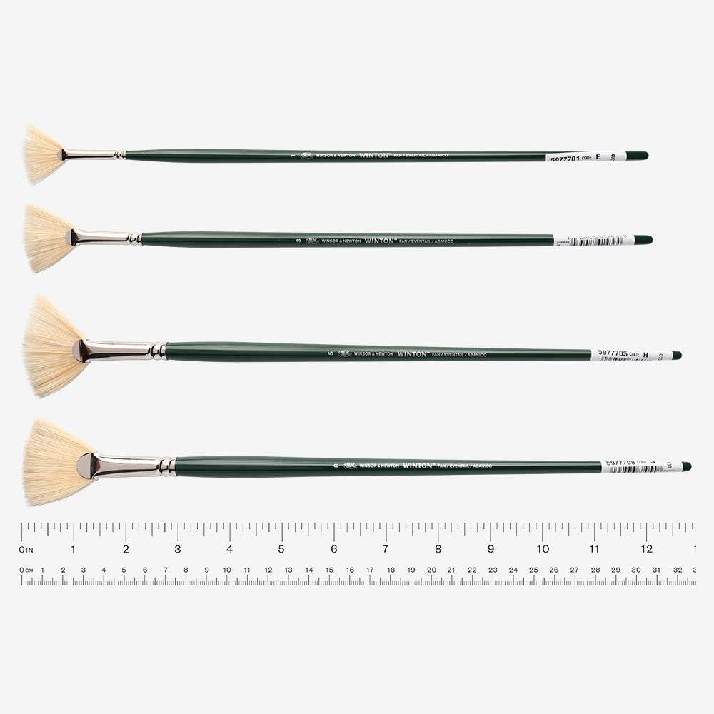 Winsor & Newton 5977701 Winton Fächerpinsel- Nr.1- 30 mm, für Ölfarbe, Acrylfarbe und Alkydfarbe, Weiß