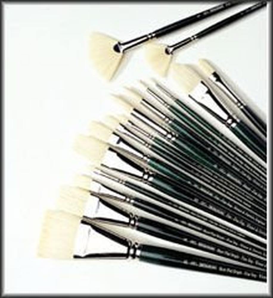 Winsor & Newton 5977701 Winton Fächerpinsel- Nr.1- 30 mm, für Ölfarbe, Acrylfarbe und Alkydfarbe, Weiß