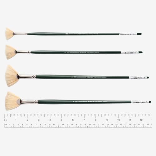 Winsor & Newton 5977701 Winton Fächerpinsel- Nr.1- 30 mm, für Ölfarbe, Acrylfarbe und Alkydfarbe, Weiß